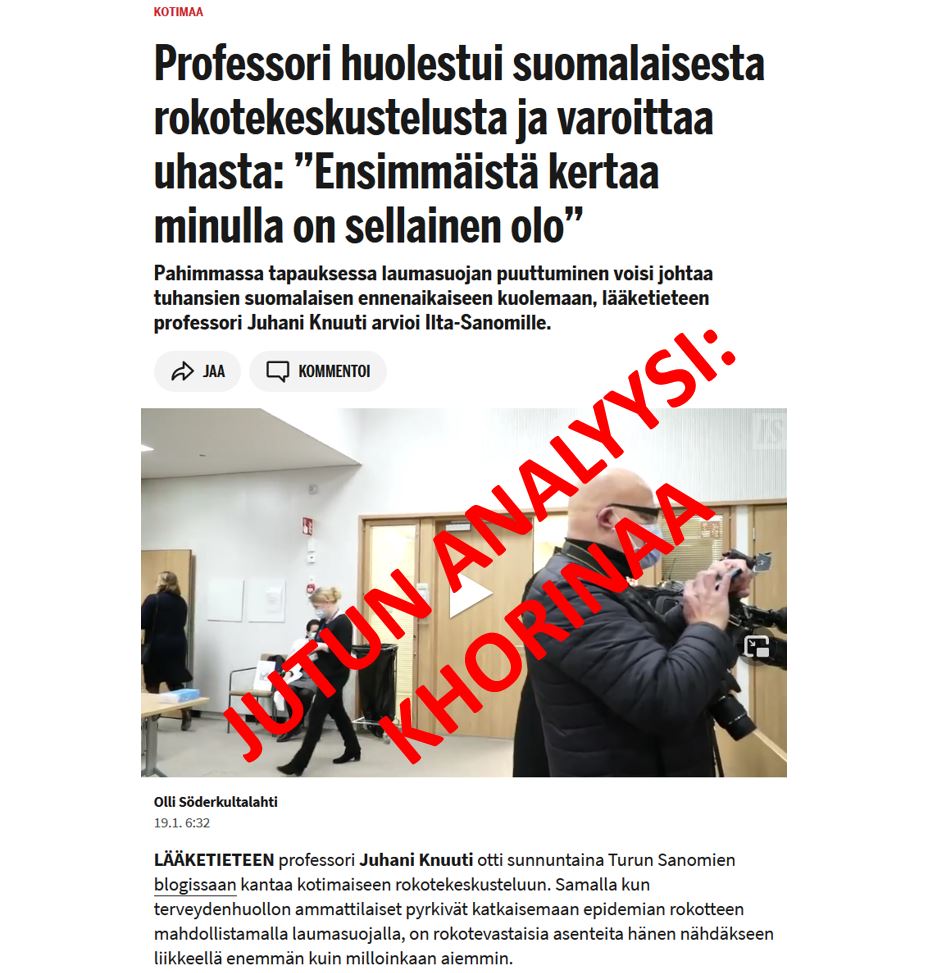 Ilta-Sanomat ja professori Juhani Knuuti hakoteillä
